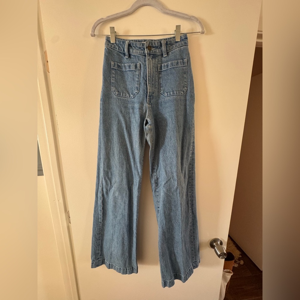 Rolla's Blue Flare Wide Leg Jeans